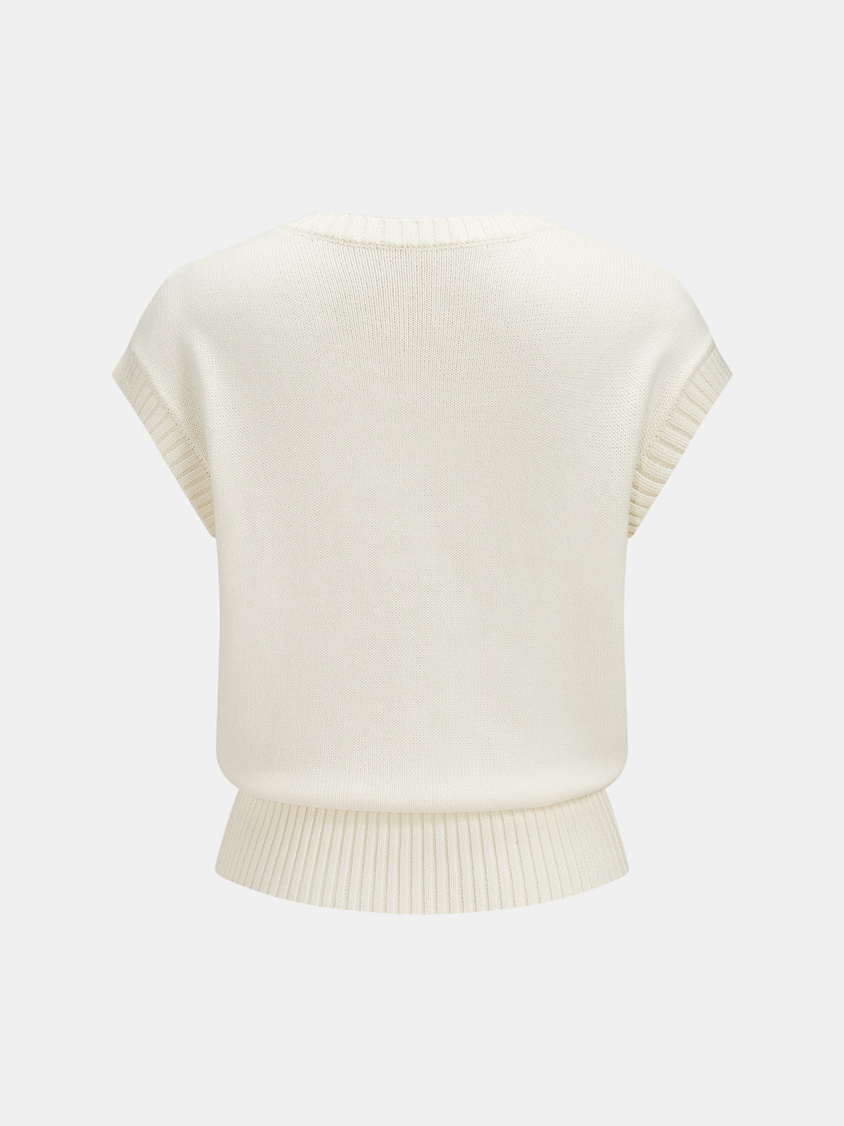 Decorative Metal Button Crew Neck Knit Top