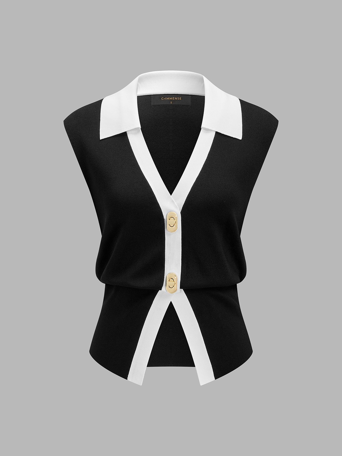 Contrast Trim Knit Vest & Pants Set