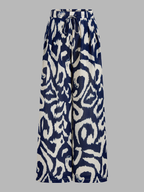 Tie-Back Crop Top & Abstract Print Pants Set