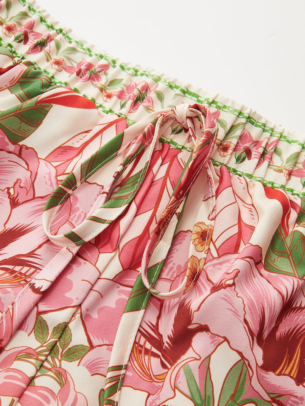 Floral Print Drawstring Casual Shorts