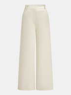Satin Draped Top & Wide-Leg Pants Set