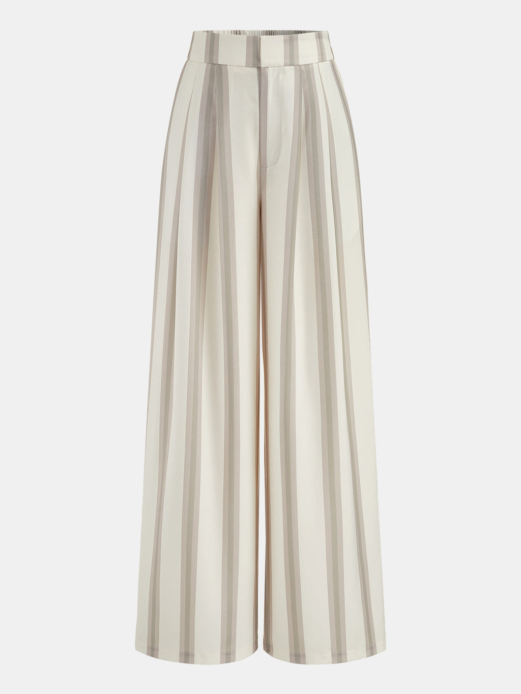 Striped Strapless Top & Wide Leg Pants Set