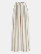 Striped Strapless Top & Wide Leg Pants Set