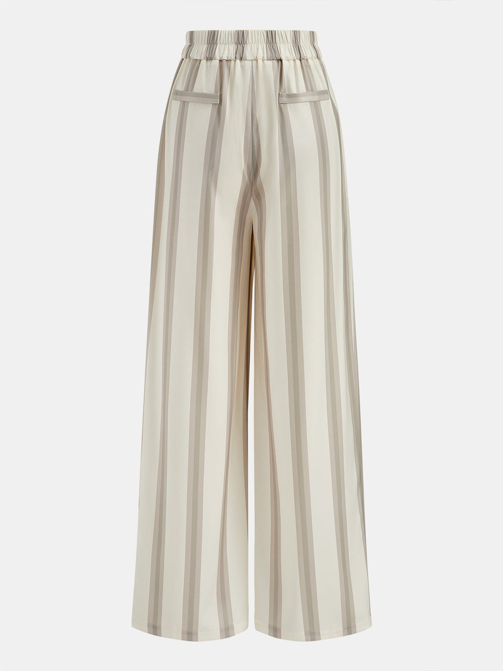 Striped Strapless Top & Wide Leg Pants Set