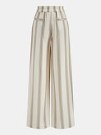 Striped Strapless Top & Wide Leg Pants Set