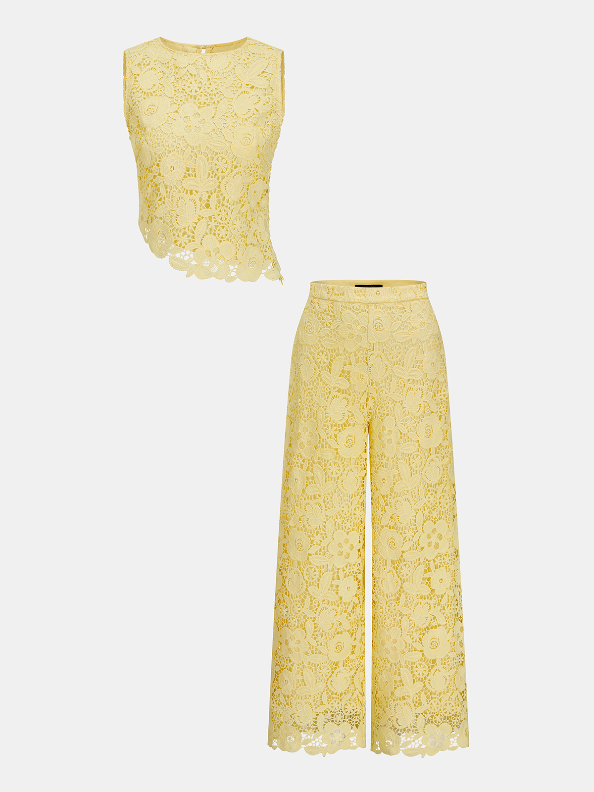 Guipure Lace Sleeveless Top & Pants Set