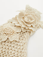 One Shoulder 3D Flower Crochet Top