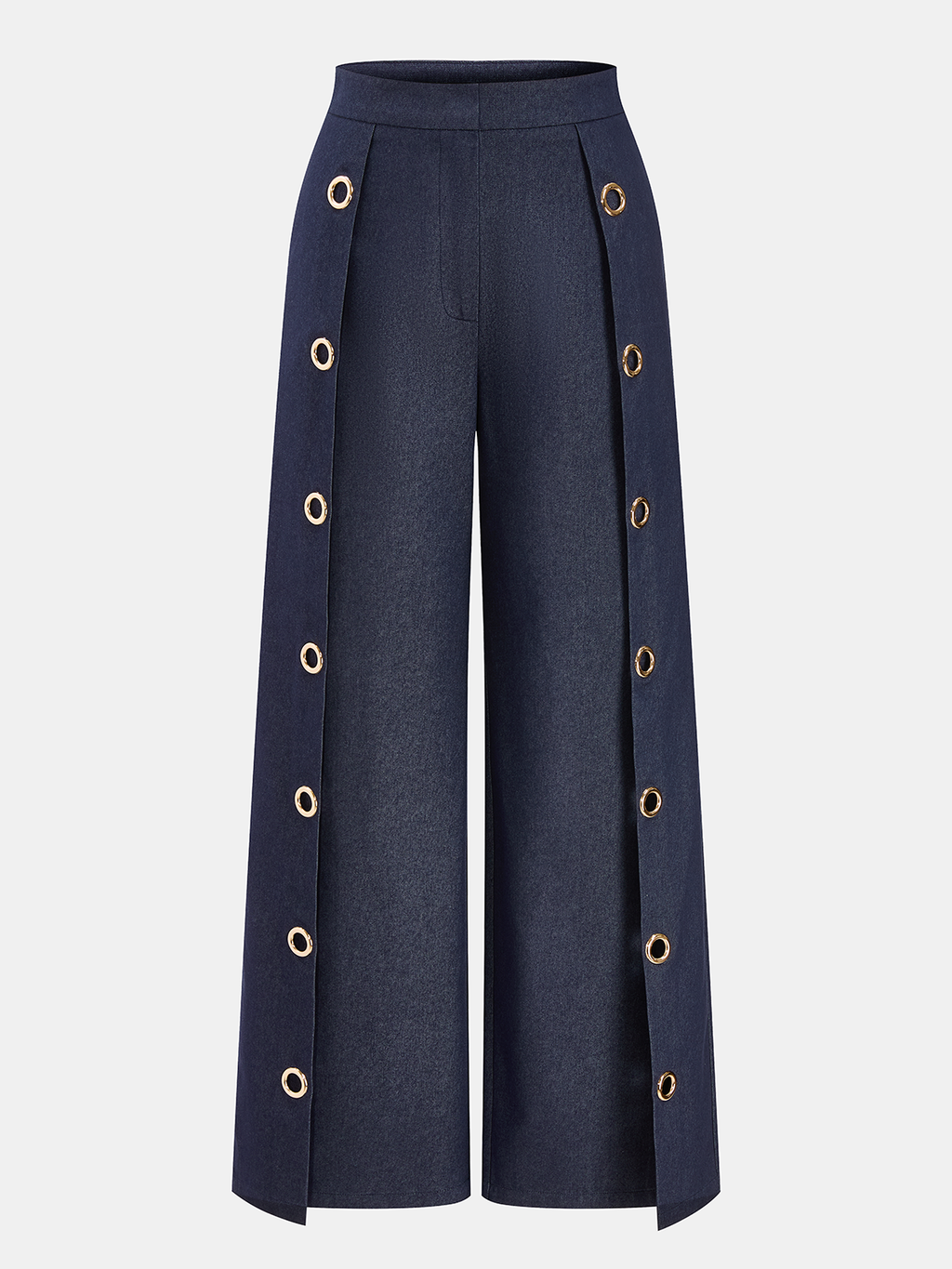 Eyelet Detail Wide Leg Pants