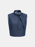 Tie-Neck Sleeveless Blouse & Pants Set