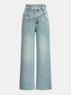 Double Waistband Wide Leg Jeans