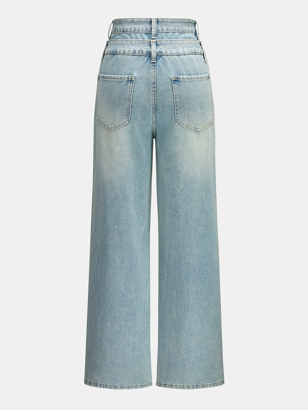 Double Waistband Wide Leg Jeans