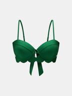 Bow Back Bikini & Diamond Cutout Skirt 3Pcs Swim Set