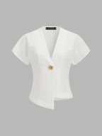 Irregular Hem Short Sleeve Top & Pants Set