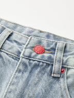 Side Stripe Curved Leg Denim Jeans