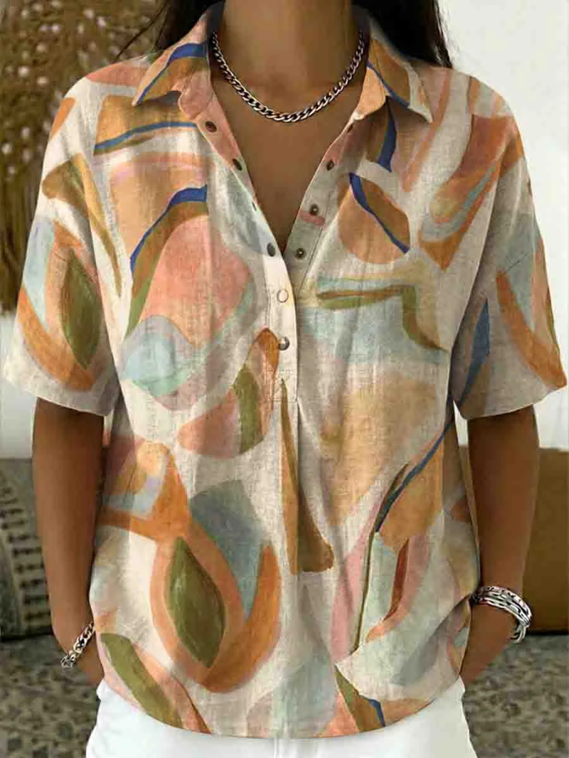 Laila™ | Modern Shirt with Artistic Print