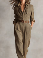 Anna™ - Elegant Plaid Jumpsuit