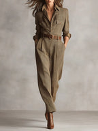 Anna™ - Elegant Plaid Jumpsuit