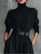 Lisa™ - Black two-piece set with belt