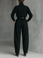 Lisa™ - Black two-piece set with belt