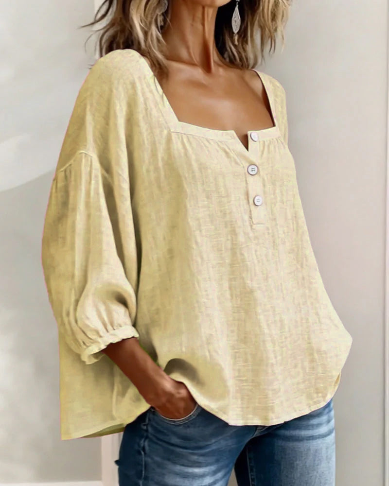 Sherri™ | Elegant Blouse with Square Neckline