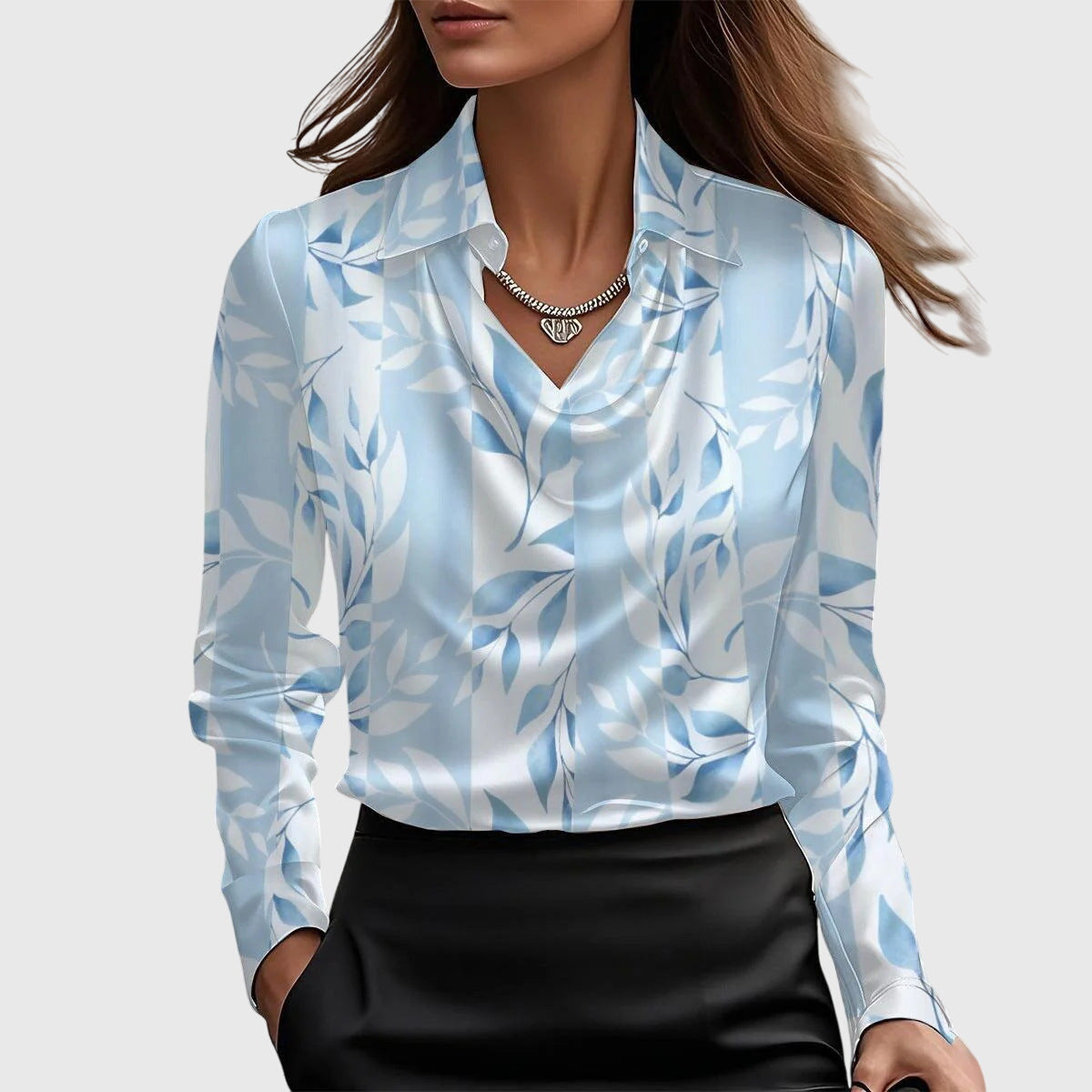 Aisha™ | Shiny Fluid Blouse
