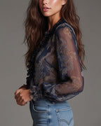 Katie™ | Refined Blouse with Half-Zip and Ruffles